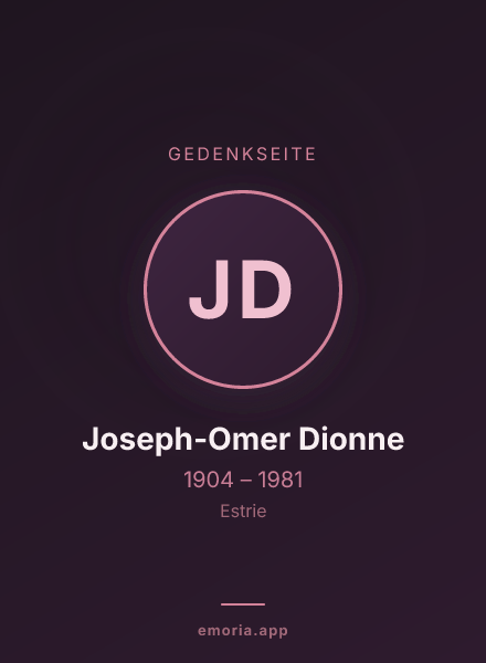 Gedenkportrait von Joseph-Omer Dionne