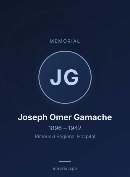 Memorial portrait of Joseph Omer Gamache