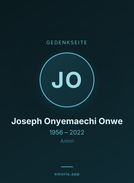 Gedenkportrait von Joseph Onyemaechi Onwe