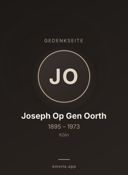 Gedenkportrait von Joseph Op Gen Oorth