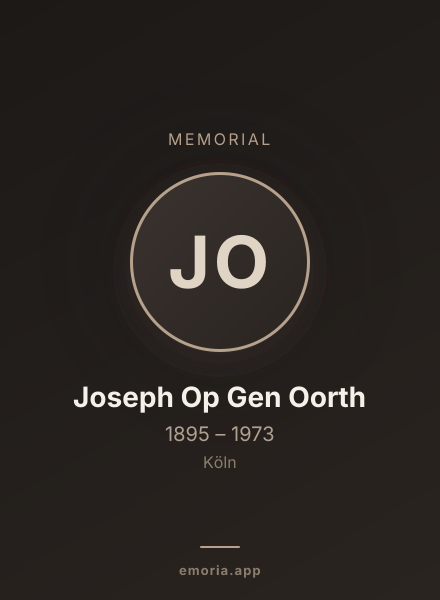 Memorial portrait of Joseph Op Gen Oorth