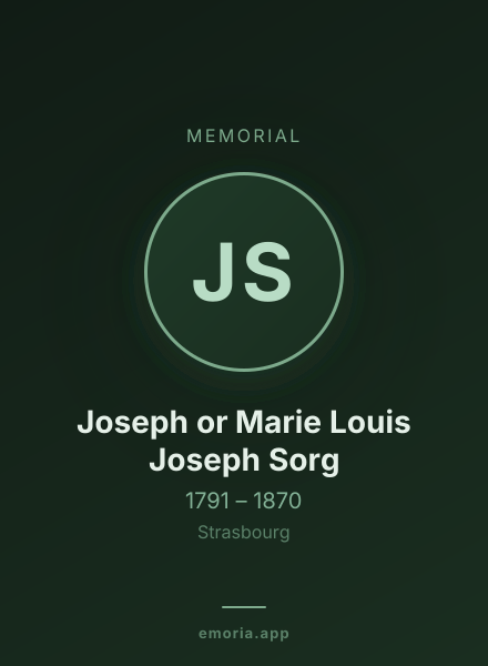 Memorial portrait of Joseph or Marie Louis Joseph Sorg