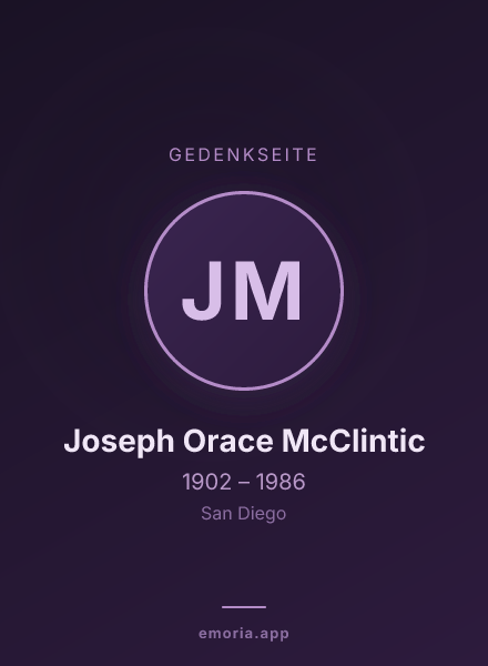 Gedenkportrait von Joseph Orace McClintic