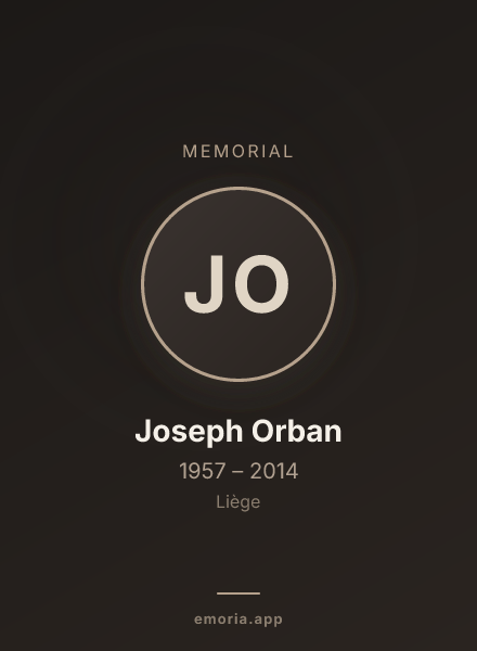 Memorial portrait of Joseph Orban