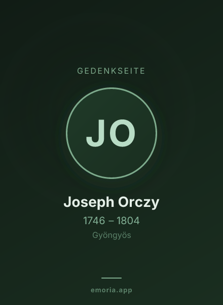 Gedenkportrait von Joseph Orczy