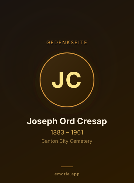Gedenkportrait von Joseph Ord Cresap