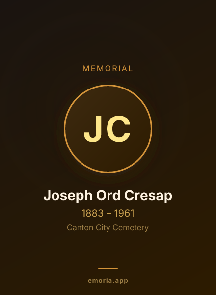 Memorial portrait of Joseph Ord Cresap