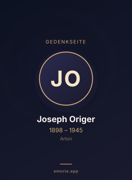 Gedenkportrait von Joseph Origer