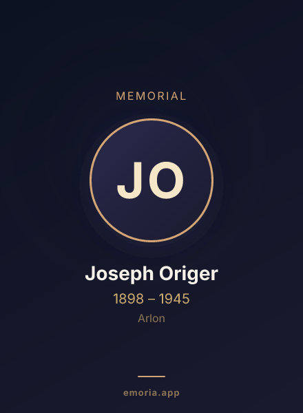 Memorial portrait of Joseph Origer