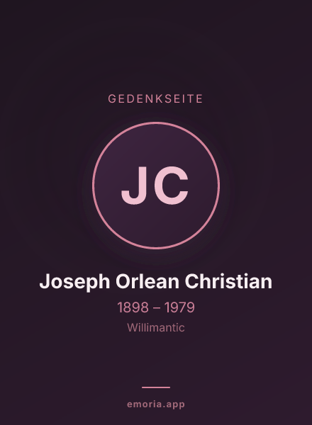 Gedenkportrait von Joseph Orlean Christian