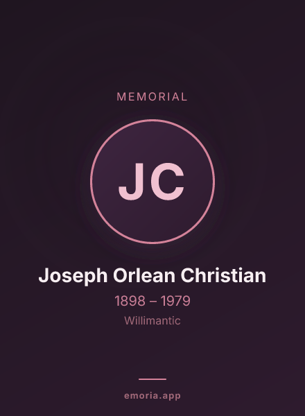 Memorial portrait of Joseph Orlean Christian