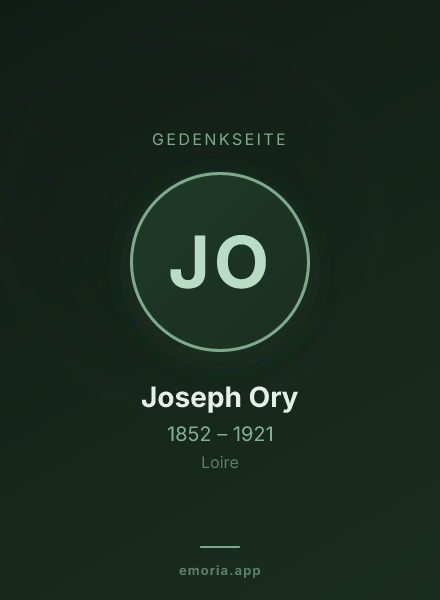 Gedenkportrait von Joseph Ory