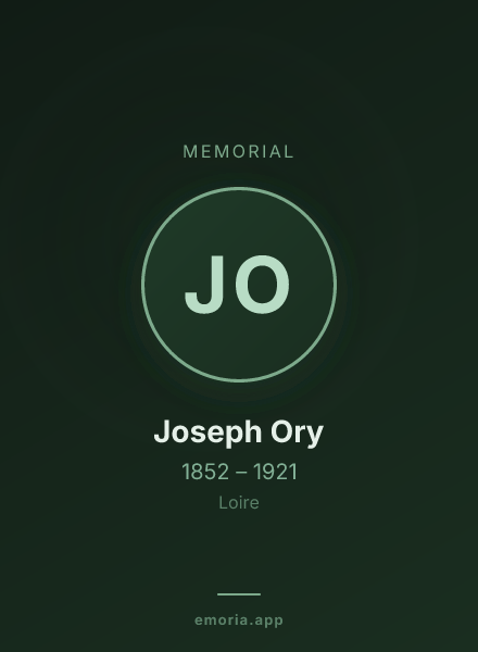 Memorial portrait of Joseph Ory