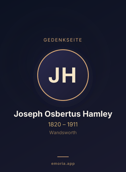 Gedenkportrait von Joseph Osbertus Hamley