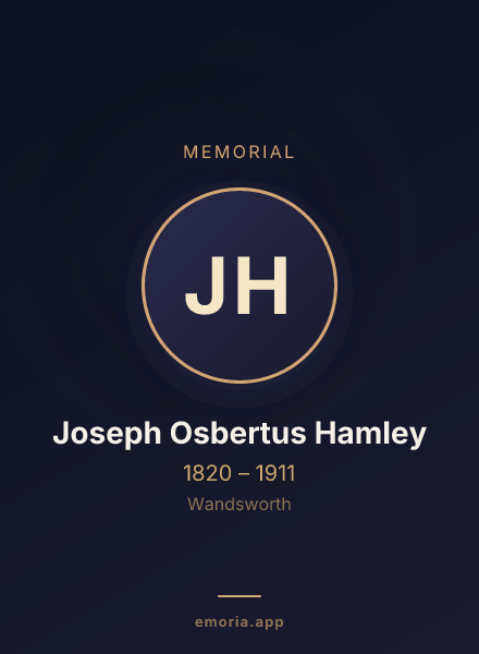 Memorial portrait of Joseph Osbertus Hamley