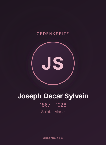 Gedenkportrait von Joseph Oscar Sylvain