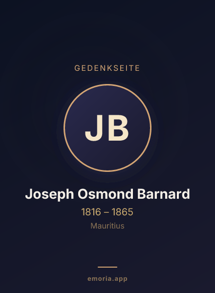 Gedenkportrait von Joseph Osmond Barnard