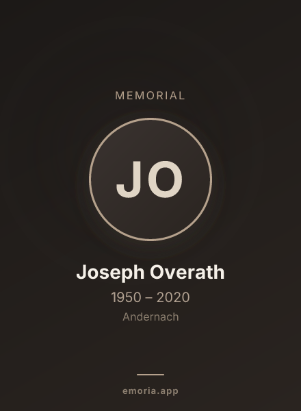 Memorial portrait of Joseph Overath