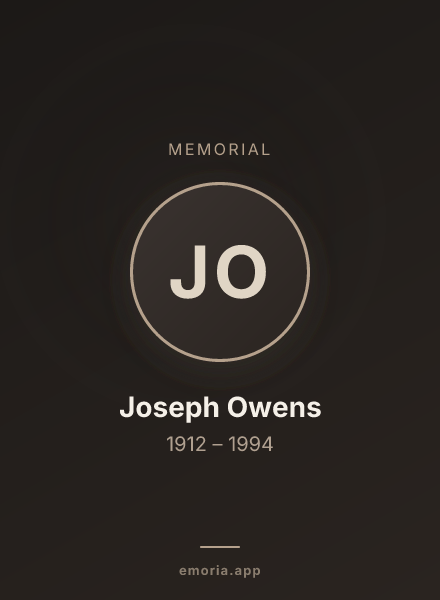 Memorial portrait of Joseph Owens
