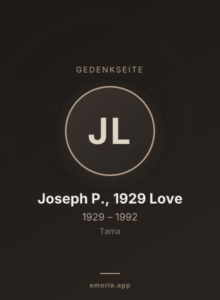 Gedenkportrait von Joseph P., 1929 Love