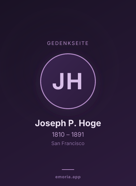 Gedenkportrait von Joseph P. Hoge