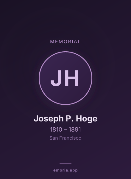 Memorial portrait of Joseph P. Hoge