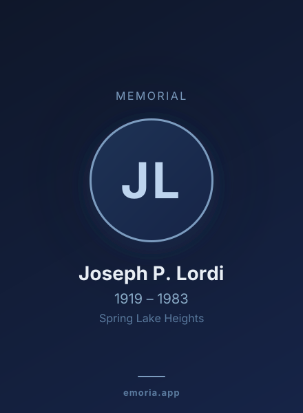 Memorial portrait of Joseph P. Lordi