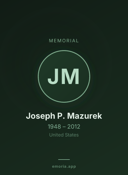 Memorial portrait of Joseph P. Mazurek