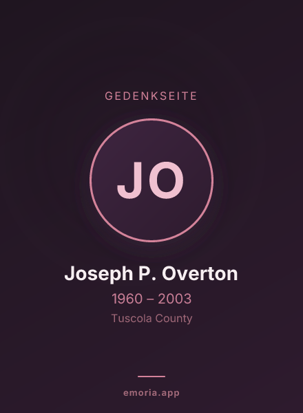 Gedenkportrait von Joseph P. Overton