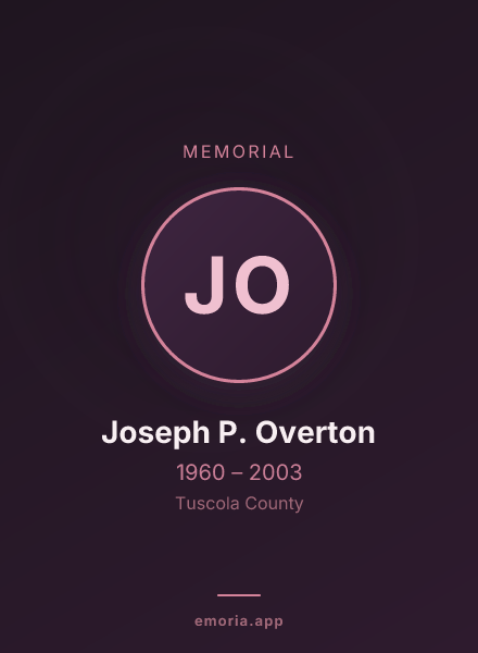Memorial portrait of Joseph P. Overton