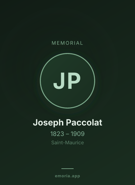 Memorial portrait of Joseph Paccolat