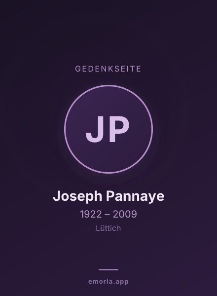 Gedenkportrait von Joseph Pannaye