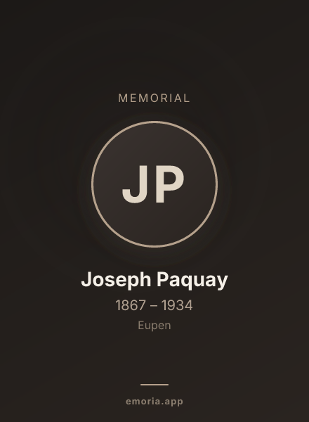 Memorial portrait of Joseph Paquay