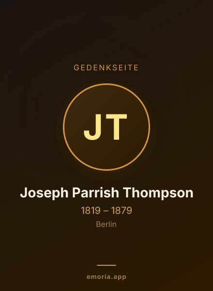 Gedenkportrait von Joseph Parrish Thompson