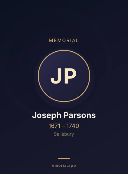 Memorial portrait of Joseph Parsons