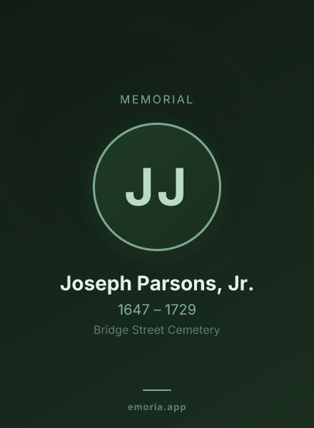 Memorial portrait of Joseph Parsons, Jr.