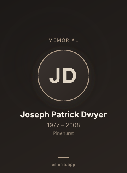 Memorial portrait of Joseph Patrick Dwyer