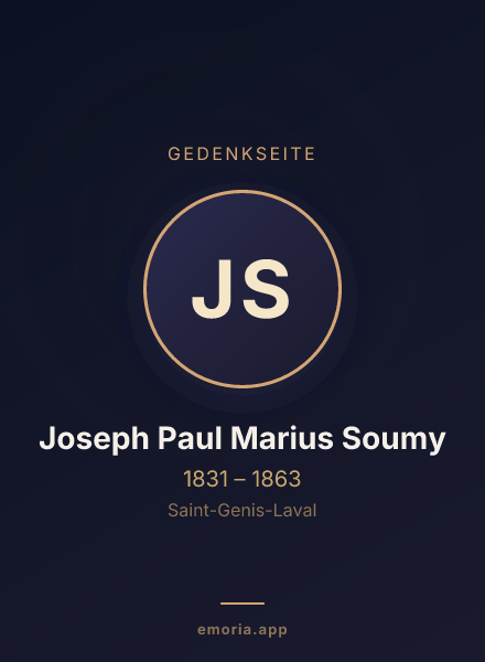 Gedenkportrait von Joseph Paul Marius Soumy