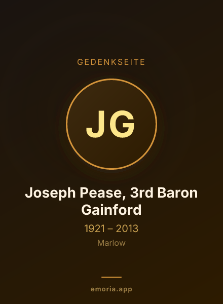 Gedenkportrait von Joseph Pease, 3rd Baron Gainford