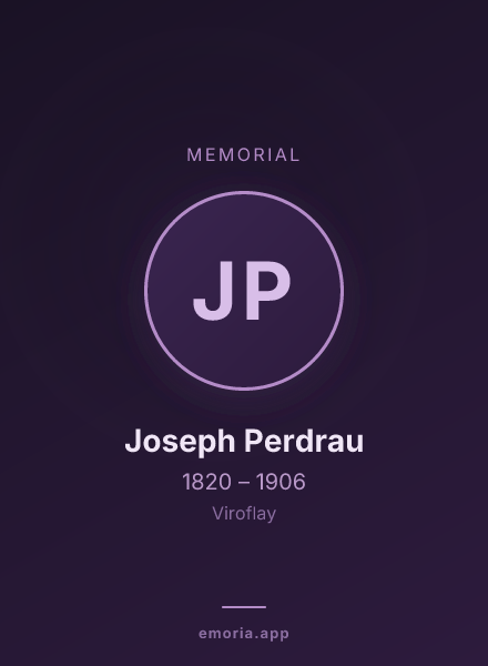 Memorial portrait of Joseph Perdrau