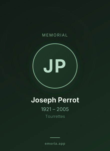 Memorial portrait of Joseph Perrot