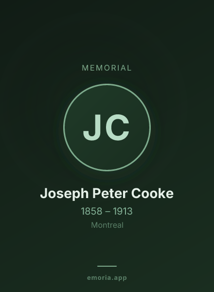 Memorial portrait of Joseph Peter Cooke