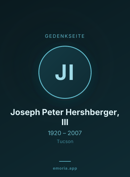 Gedenkportrait von Joseph Peter Hershberger, III