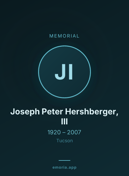 Memorial portrait of Joseph Peter Hershberger, III