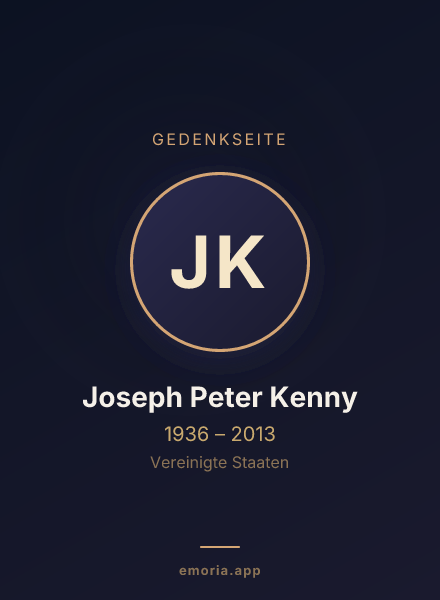 Gedenkportrait von Joseph Peter Kenny