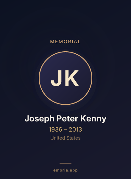 Memorial portrait of Joseph Peter Kenny