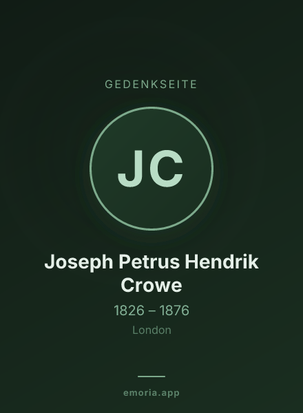 Gedenkportrait von Joseph Petrus Hendrik Crowe
