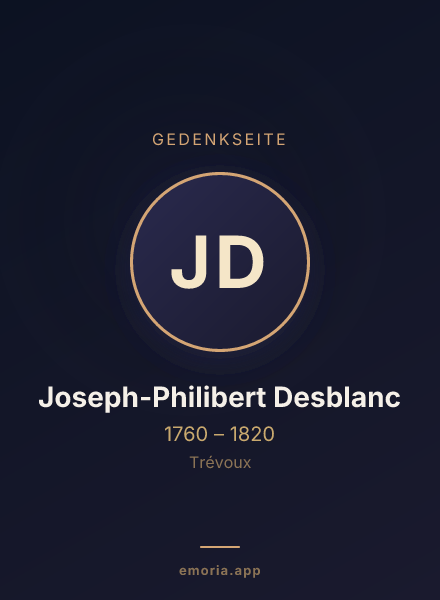 Gedenkportrait von Joseph-Philibert Desblanc