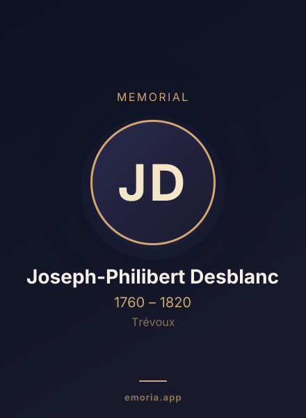 Memorial portrait of Joseph-Philibert Desblanc