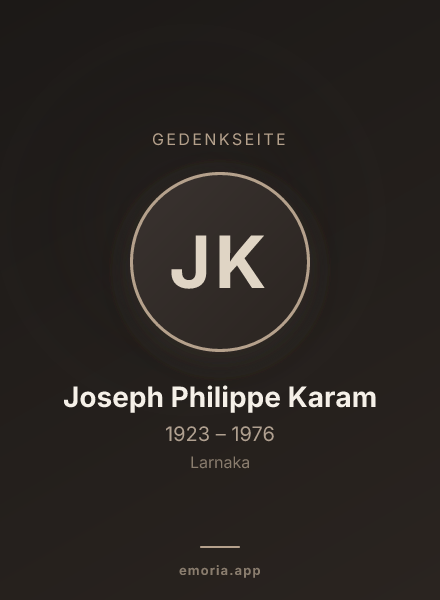 Gedenkportrait von Joseph Philippe Karam